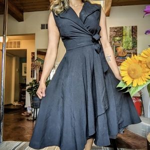 Black flowy wrap dress